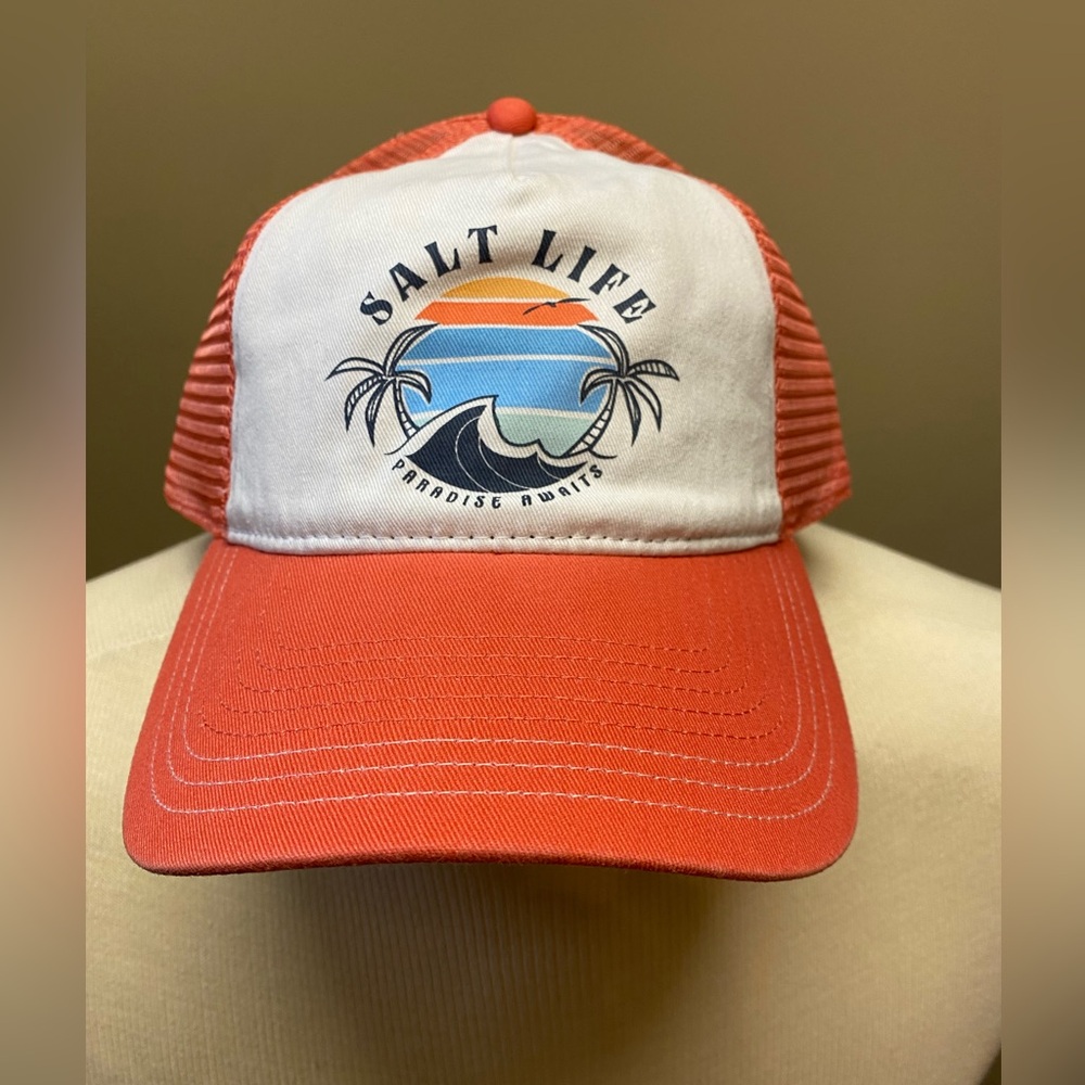 Salt Life Women’s Salmon Pink Paradise Awaits SnapBack Hat NEW